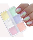 Mermaid Neon Chrome Nail Powder Set - Holographic Magic Mirror Effect Glitter for Nail Art Design - 6Grids, 1Box - Buy Online on GoSupps.com