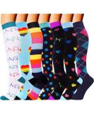 Compression Socks 7 Pairs for Men & Women | 15-20 mmHg Circulation Support | Athletic Nurse Medical Running | L-XL Multicolor - Buy Online on GoSupps.com