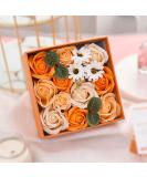 Rose Bath Soap - Floral Scented Soap Petals in Flower Box | Essential Oil Gift Set for Women - Perfect for Birthday Valentine s & Christmas (Orange - Buy Online on GoSupps.com
