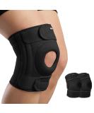 AVIDDA Adjustable Knee Support with Open-Patella Design - Black (XS-M) | 1 Pair - For Joint Pain, Sports Injury Rehabilitation - 3 Straps for Knee Circumference 12.5 to 18.5 - Buy Online on GoSupps.com