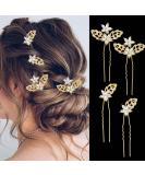 Vakkey Crystal Wedding Hair Needles - Gold Leaf Hair Clips & Rhinestone Head Jewelry for Brides & Girls (4 Pack) - Buy Online on GoSupps.com