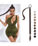 REECHO Dark Chocolate Brown Braid Ponytail Extension 34 Inch - Synthetic Hair Wrap Around Ponytail for Women - Buy Online on GoSupps.com