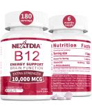 B12 Sublingual 10000 mcg Fast Dissolve Tablets | Methylcobalamin, Sugar Free, Vegan | Energy, Brain Function, Metabolism Support - 180 Cts - Buy Online on GoSupps.com