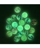 20Pcs 25mm Glow in The Dark Glass Moon Cabochons for DIY Necklace Bracelet Making - Buy Online on GoSupps.com