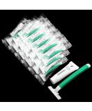 Bulk Disposable Razors - Individually Wrapped Green Twin Blade Razors with Safety Cap & Shaving Cream for Hotels Airbnb Shelters & Travel (50 Pack - Buy Online on GoSupps.com