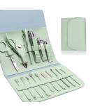 16Pcs Manicure Set Portable Nail Clippers Pedicure Kit Stainless Steel Nail Care Tools Cuticle Trimmer Professional Grooming Kit with Travel PU Leather Case for Thick Nails Men Women Parents Gift Green - Buy Online on GoSupps.com