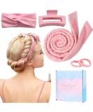 Heatless Curlers Headband For Sleeping Overnight Heatless Soft Hair Curling Set No Heat Wave Hair Curlers With Clip Styling Tools For Long Medium Hair Pink - Buy Online on GoSupps.com