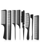 Tao Pipe 8-Piece Toupier Brush & Hair Crest Comb Set | Double Edge Brushes & Rat Tail Comb for Women Babies & Children | Professional Hair Care Tools - Buy Online on GoSupps.com