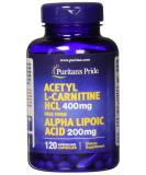 Puritan's Pride Acetyl L-Carnitine Free Form 120 Count - Premium Quality Supplement - Buy Online on GoSupps.com