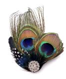 Beautiful Butterfly Peacock Feather Hair Clip Pins with Rhinestones Feather Hair Clip Pin Bridal Wedding Dance Party Hair Accessory - Buy Online on GoSupps.com