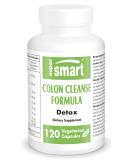 Supersmart Colon Cleanse Formula with Psyllium Husk & Senna Extract - 120 Capsules, Non-GMO, Gluten-Free Detox Supplement - Buy Online on GoSupps.com