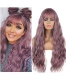 FVCENT 27 Long Curly Light Purple Synthetic Wig with Bangs for Women & Girls - Ship Worldwide - Buy Online on GoSupps.com