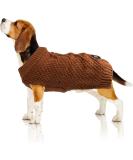 Bella & Balu XXS Dog Sweater - Braid Knit Pattern 100% Cotton Warm & Soft for Cold Weather - Brown - Buy Online on GoSupps.com