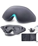 3D Sleep Mask for Men and Women with Earplugs - Night Blindfold for False Eyelash Extensions, Yoga, Travel - Grey - Buy Online on GoSupps.com