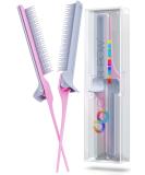 ColorBow Rat Tail Combs - 2 Pack Teasing & Straightening Hair Stylist Tools (Pink/Gray) - Buy Online on GoSupps.com