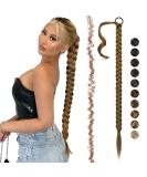 Feshfen Braid Extensions Ponytail - 65 cm Brown Blonde Hair Tie for Women | Natural Look Braided Hair Extensions - Buy Online on GoSupps.com