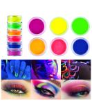 Neon Pigment Eyeshadow Powder - 6 UV Glow Colors for Bold Makeup | FindinBeauty Christmas Face & Body Art - Buy Online on GoSupps.com