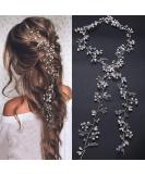 Denifery Bridal Silver Pearl Hair Vine | Wedding Headpiece | Hair Jewelry - Buy Online on GoSupps.com