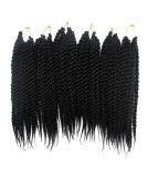Coolbers 6 Packs Havana Mambo Twist Crochet Braids - 18 Inch Kanecalon Jumbo Twist Hair Extensions | Bulk 1B Color 6 Pieces - Buy Online on GoSupps.com