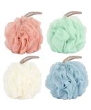 Fu Store Bath Sponges Shower Loofahs 50g Mesh Balls Sponge 4 Solid Colors for Body Wash Bathroom Men Women - 4 Pack Scrubber Cleaning Loofah Bathing Accessories 50g Solid Color - Buy Online on GoSupps.com