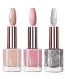 Nail Polish Set - Glitter Nude Nail Varnish Set - 3Pcs Glitter Nude Pink Nial Polish Natural Look - Quick Dry Nail Varnish Gift Set DIY Manicure Home (Glitter Nude) - Buy Online on GoSupps.com