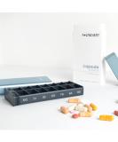 Foond Design Tablets Organizer - High-Quality Aluminum Pill Case for 7-14 Days BPA Free Metallic Blue - Buy Online on GoSupps.com