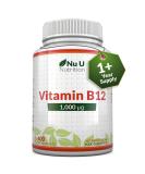 Vitamin B12 1000mcg - High Strength Vegan Tablets - 400 Count - Methylcobalamin - Reduce Tiredness & Fatigue - 13 Month Supply - Buy Online on GoSupps.com