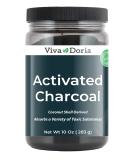 Viva Doria 10 oz Coconut Shell Activated Charcoal Powder - Food Grade, Virgin Charcoal for Detox and Digestive Health - Buy Online on GoSupps.com