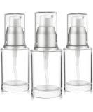 1 Oz Refillable Clear Glass Lotion Pump Bottle Set - Luxury Travel Containers for Cosmetics & Creams (Pack of 3 - Buy Online on GoSupps.com