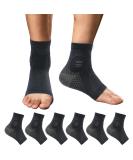 3 Pairs Plantar Fasciitis Socks - Toeless Ankle Compression Sleeves for Pain Relief Foot Swelling & Heel Spurs - X-Large Black Neuropathy Support - Buy Online on GoSupps.com