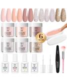 ROSALIND 13PCS Dip Powder Nail Kit - Pink Nude & Brown Glitter | Complete Starter Set with Top Coat Base Coat & Accessories for Stunning Nails - Buy Online on GoSupps.com