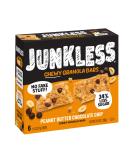 Junkless Peanut Butter Chocolate Chip Chewy Granola Bars - 6 Pack Less Sugar Wholesome Snacks Great Taste 1.1 oz Bars - International Shipping Available - Buy Online on GoSupps.com