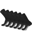 Non-Skid Diabetic Cotton Crew Socks 6-Pack Medium - Black - Buy Online on GoSupps.com