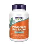 Now Foods Potassium Plus Iodine 180 Tablets - Essential Mineral Supplement - Buy Online on GoSupps.com