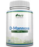 D-Mannose 500mg Tablets - 120 Vegan Tablets - 4 Month Supply - High Strength - Made in UK - Buy Online on GoSupps.com