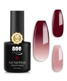 YTD Likomey Color Changing Gel Nail Polish15ml Burgundy Red Translucent Nude Pink Mood Temperature Change Colors Thermal Fall UV Nail Gel Polish Salon Home DIY Autumn Winter Manicure Nude Pink Burgundy Red - Buy Online on GoSupps.com
