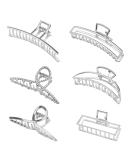 6 Metal Golden Hair Clips for Women & Girls - Slipproof Large Claw Clips for Thick & Thin Hair - Strong Hold Crescent Design - Buy Online on GoSupps.com