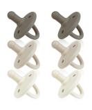 Sweet Child Soothie Pacifiers 0-6 Months - Set of 6 Silicone Binkies with Collapsible Handle and Air Holes - Woodlands Theme - Best Newborn Pacifiers for Boys or Girls - Buy Online on GoSupps.com