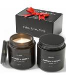 Fragrance Candles Gift Set - Soothing Lavender & Wooden Smoke - 60 Hours of Long-Lasting Aroma - Perfect Gift for Men & Women - Elegant Black Glass - Buy Online on GoSupps.com