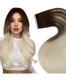 Buy Laavoo Real Hair Tape Extensions - Brown Ombre & Balayage 50g 20pcs 45cm - Premium Quality Remy Hair - Buy Online on GoSupps.com