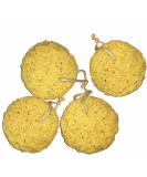 Natural Sea Wool Bath Sponges with Lanyard - Exfoliating Body Scrubber (4 Pack) - Buy Online on GoSupps.com