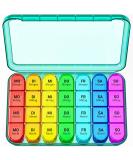 7-Day Pill Organizer with 4 Compartments - Large Portable Medication Box for Tablets | Removable Cyan Housing - Ideal for Daily Dosing - Buy Online on GoSupps.com