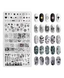 MRFOX 5-Piece Nail Stamping Set: Marbled Punk Spider Web Heart Star Leaf Theme | DIY Nail Art Stamping Template - Buy Online on GoSupps.com