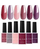 Makartt Gel Nail Polish Kit - 6 Colors Soak Off UV Gel Set for Nail Art - Pink Wine Red Purple - DIY Home & Salon - Buy Online on GoSupps.com