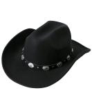 Western Cowboy Cowgirl Hat Fedora | Lanzom Outdoor Felt Wide Brim Hat - Black Medium - Buy Online on GoSupps.com