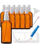 Handsunity 100ml Amber Glass Spray Bottle Set 12-Pack with White Atomizer & 29 Accessories for Pharmacy Use Ideal for Essential Oils & DIY Projects - Buy Online on GoSupps.com