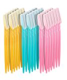 Boao 60 Pieces Eyebrow Razor Kit for Women - Facial Hair Removal Microblades with Precision Cover - Pink, Blue, Yellow - Buy Online on GoSupps.com