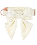 Comfortable Silk Dog Collar with Removable Fly for Small Dogs | Lionet Paws - 25-40cm White - Buy Online on GoSupps.com
