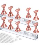 2 Set Acrylic Nail Design Practice Stands - Magnetic Holders & 96 White Reusable Adhesive Putty - DIY Nail Crystal Display - Metal Rose Gold - Buy Online on GoSupps.com