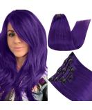 Runature 50cm Purple Clip In Real Hair Extensions - 20 Inch Smooth 70g Violet Hair Clips (5pcs) - Buy Online on GoSupps.com